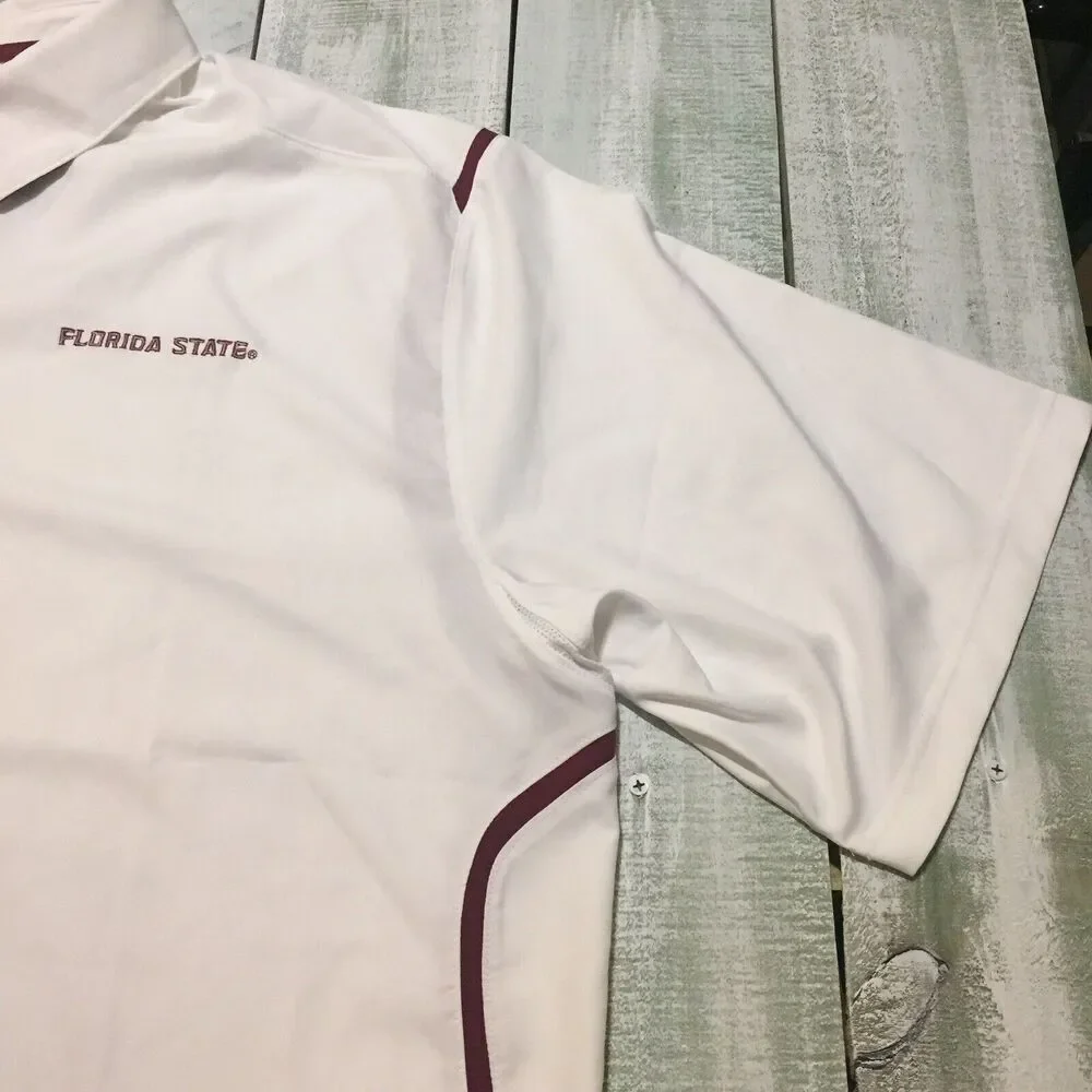 Florida State Seminoles Nike Fit Polo Men's Size XXL White/Burgundy FSU Football